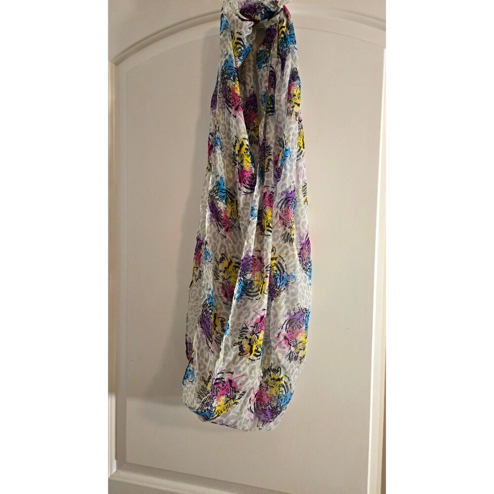 Women’s Multicolor Tiger Animal Print Chiffon Infinity Scarf Going Wild